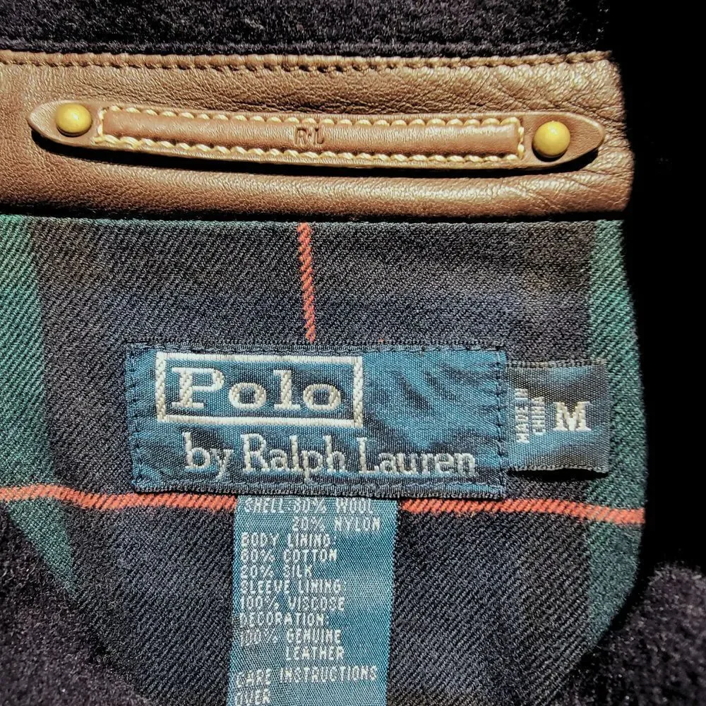 *RARE* POLO RALPH LAUREN Silk, Wool, Leather & Corduroy Bomber Jacket Mens M